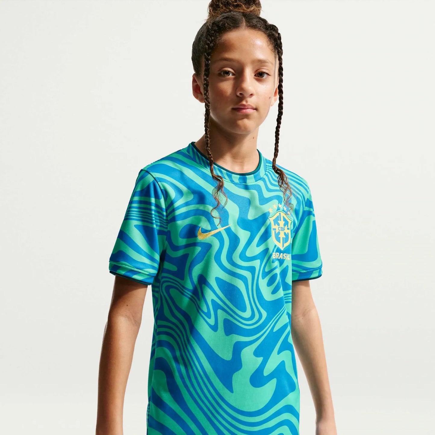 Camiseta Brasil Nike 2026 Pré-Jogo Infantil
