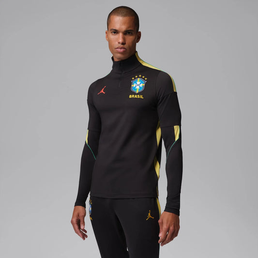 Camiseta Brasil Jordan Manga Longa Strike Drill 2026 Treino Masculina